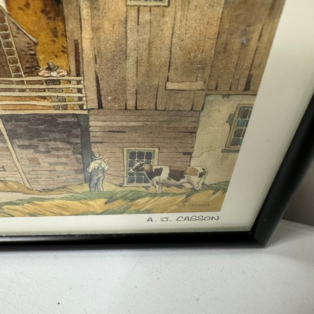 AJ Casson Saturday Afternoon Framed Canadian Masters Art Card Group of Seven 9x7 - Picture 4 of 8